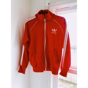 Old School Red Adidas Track Jacket
